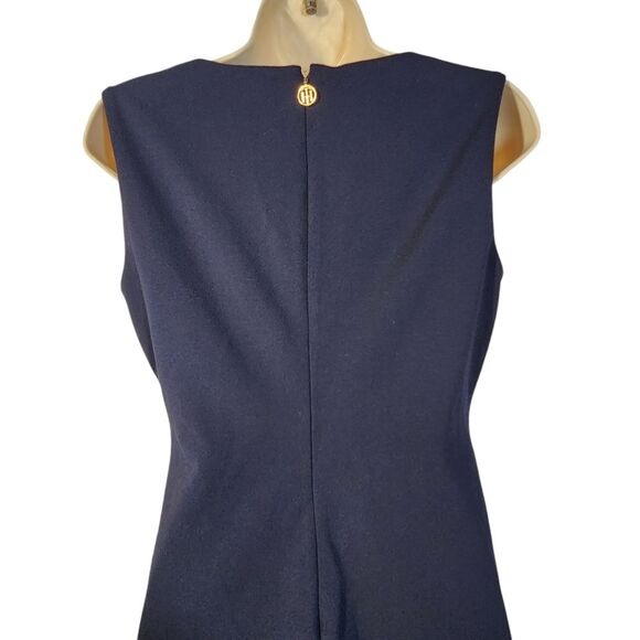 Tommy Hilfiger Dress Sleeveless Shift‎ Short Pleated Nautical Logo Navy Blue 4 - Picture 11 of 16